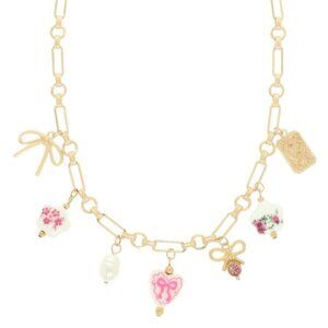 Floral Ceramic Charm Necklace
